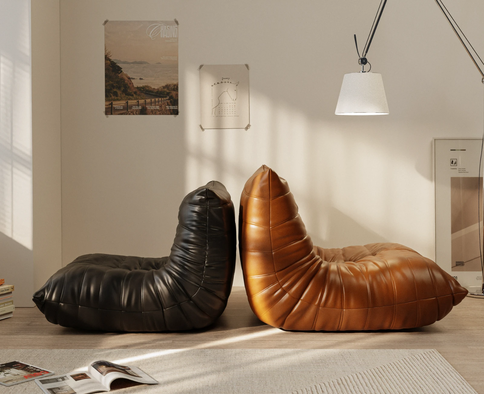 Voluminous Leather Lounge Chair image 1