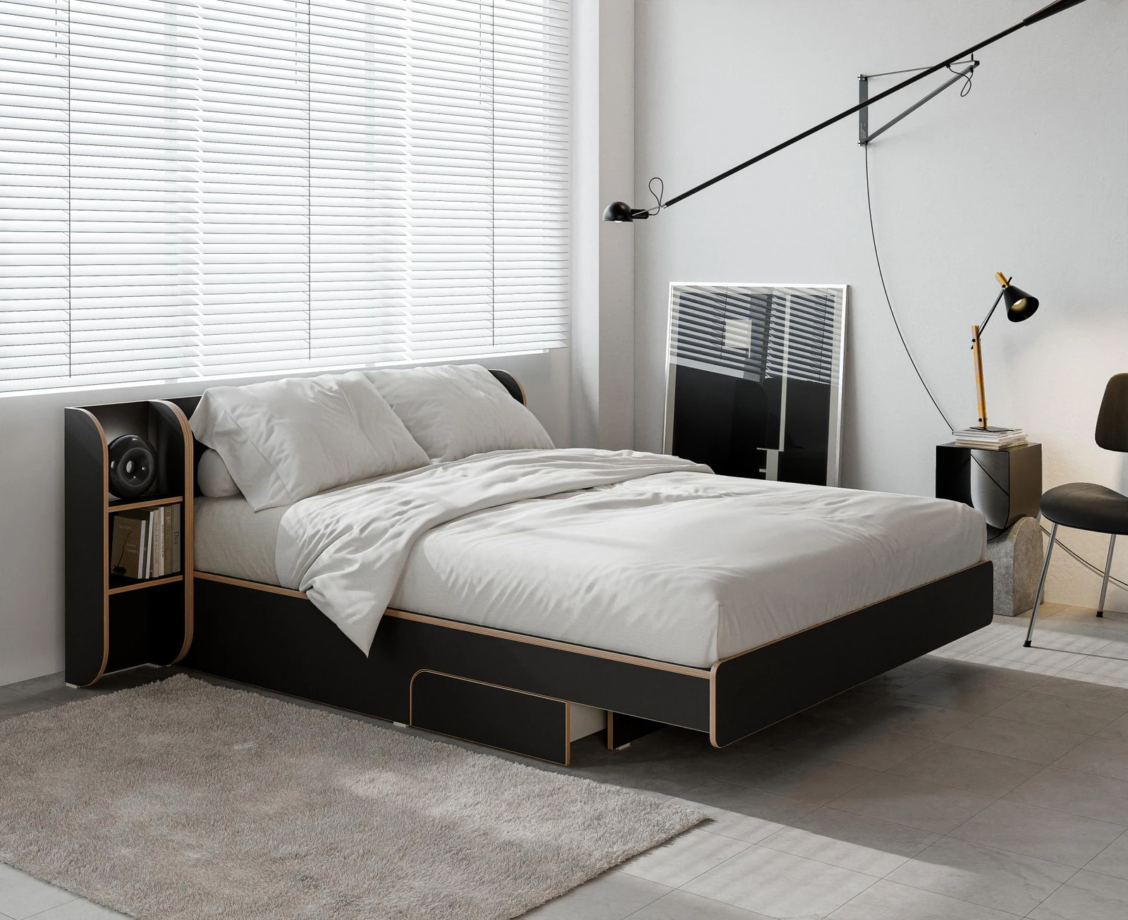 Soft-Paneled Bed image 1